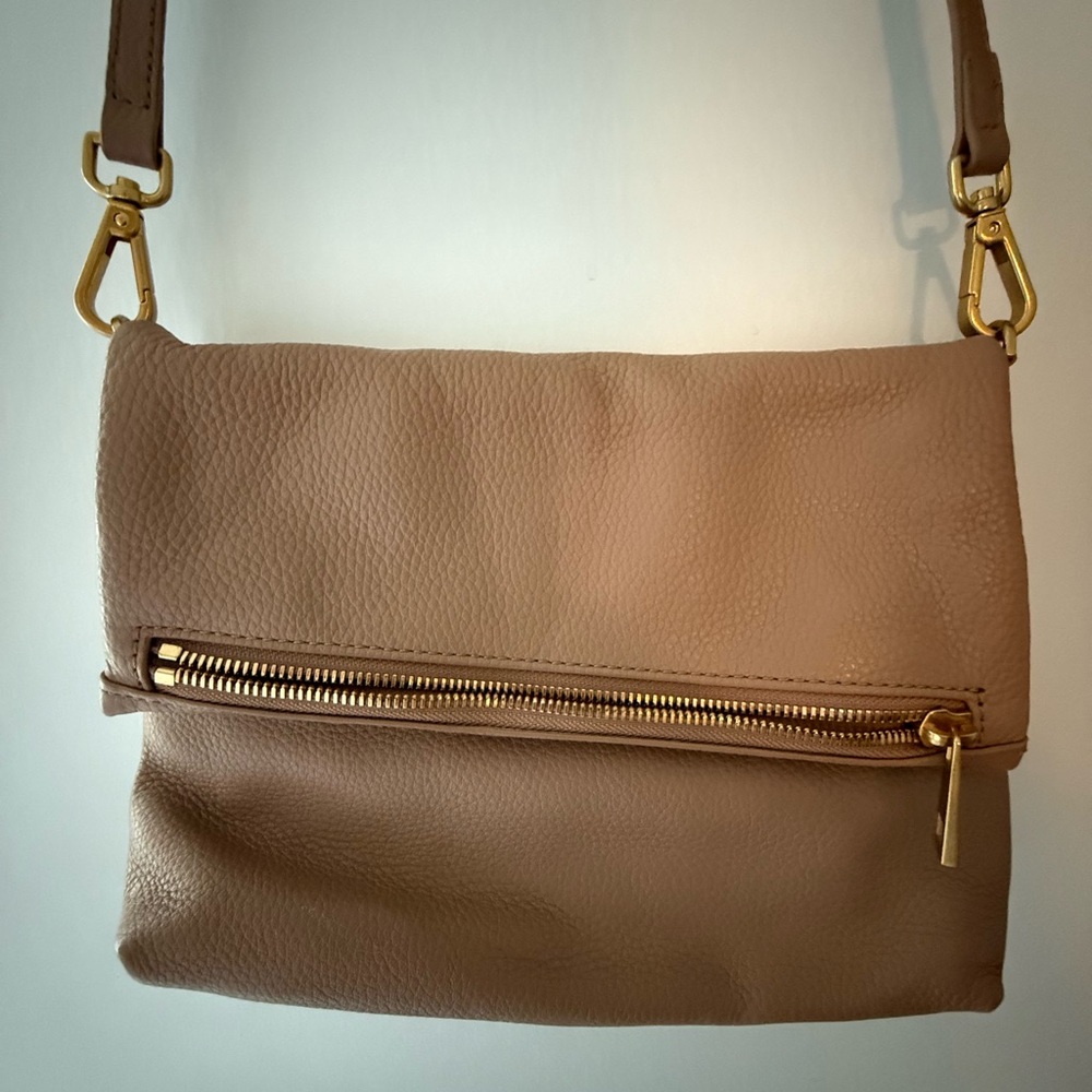 Italian Leather Foldover Clutch